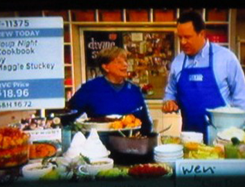 Maggie on QVC in the Kitchen with David
